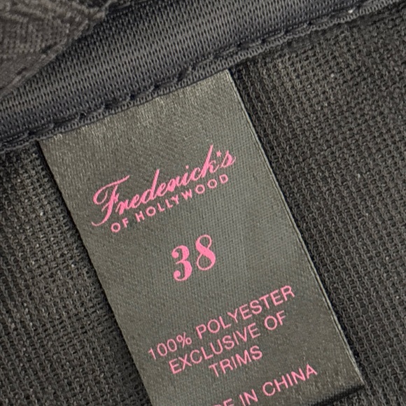 Fredericks of Hollywood Black Corset Lace Hem Lace-Up Bone Structure Size 38 New - Picture 11 of 16